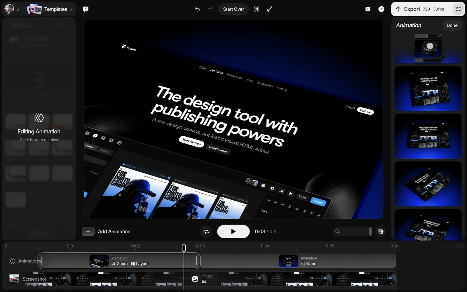 Animation presets library for creating professional motion graphics