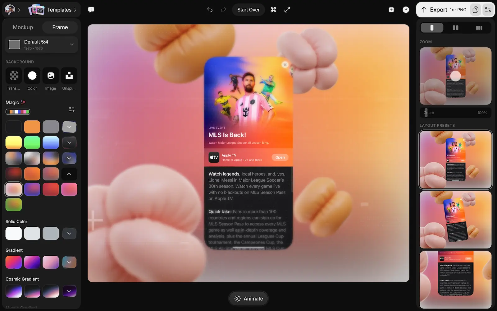 Magic background generator that automatically creates matching backgrounds for your mockups